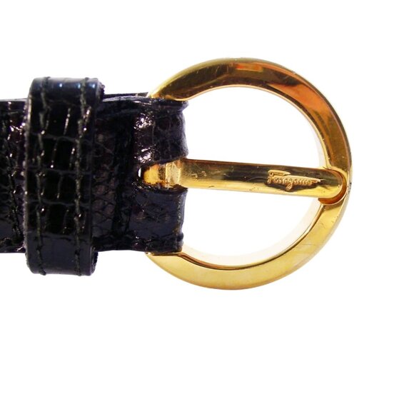 FERRAGAMO Gancini Lizard Belt Women's M (28.5-31.5 in) - ITALY - Picture 9 of 9